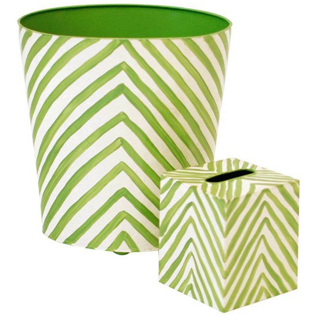 Worlds Away Oval Zebra Wastebasket