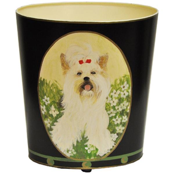 Worlds Away Yorkshire Terrier Wastebasket