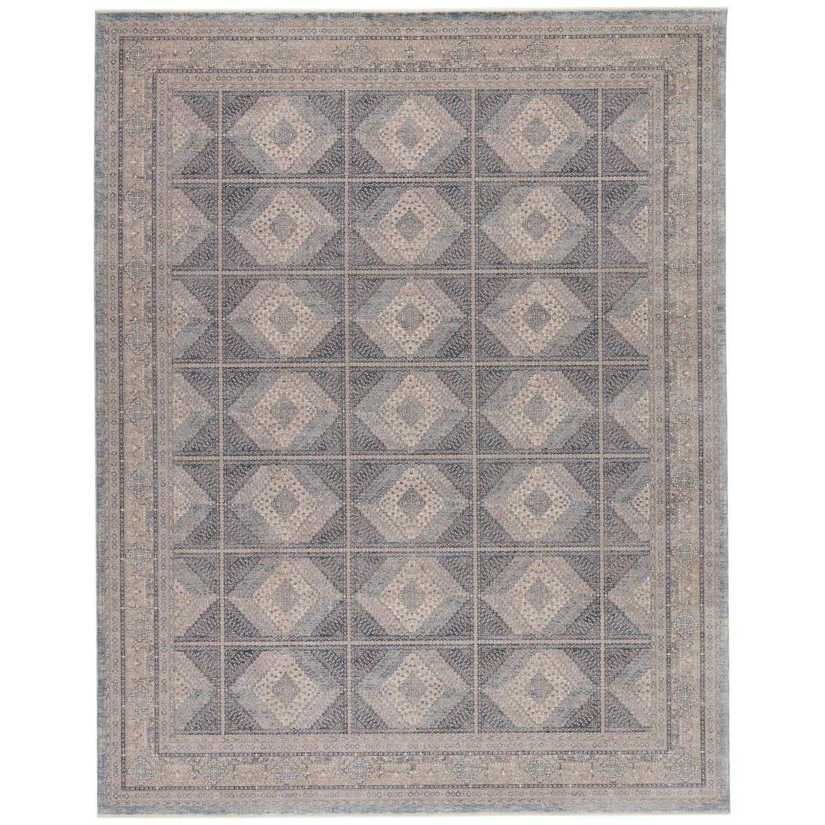 Jaipur Winsome Jamestown Trellis Geometric Blue Cream WNO05 Rug