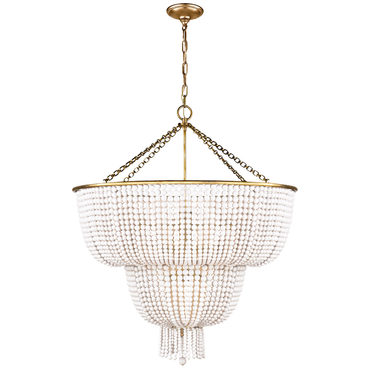 Visual Comfort Jacqueline Two-Tier Chandelier with White Acrylic