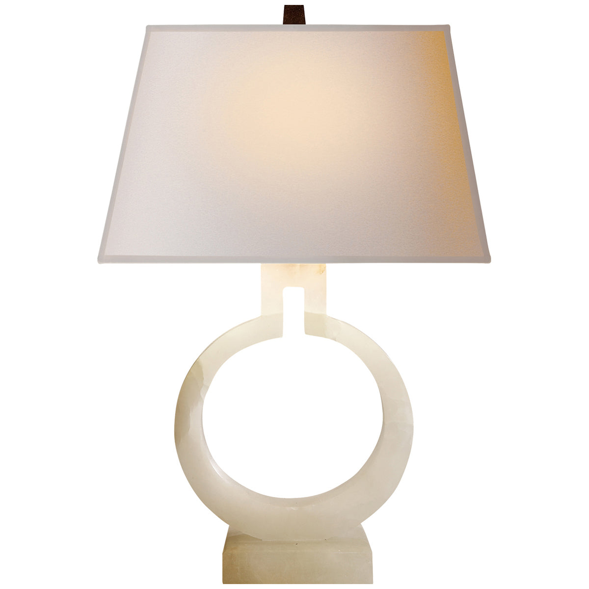 Visual Comfort Ring Form Small Table Lamp in Alabaster