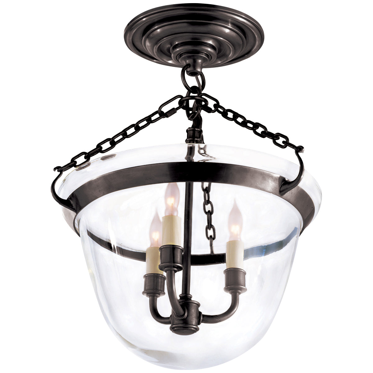 Visual Comfort Country Semi-Flush Bell Jar Lantern