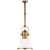 Visual Comfort Country Industrial Small Pendant with White Glass Shade