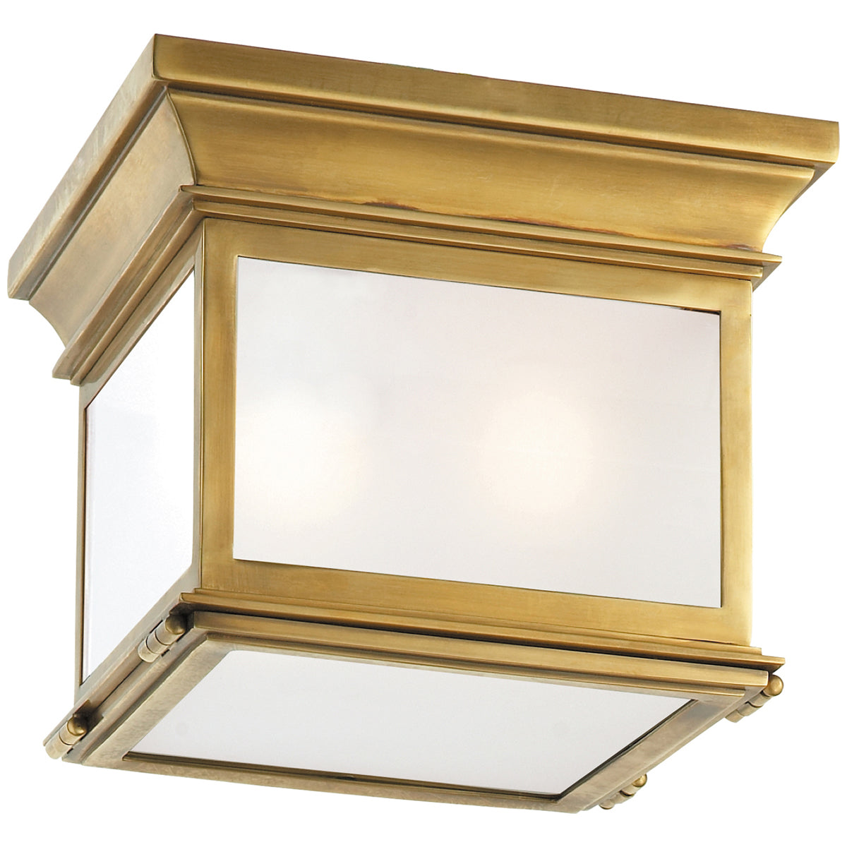 Visual Comfort Club Small Square 3-Light Flush Mount