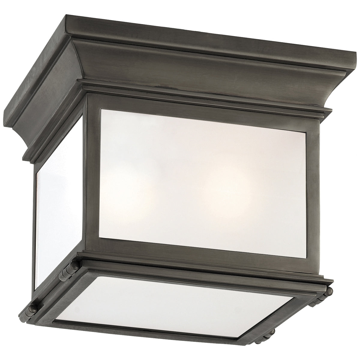 Visual Comfort Club Small Square 3-Light Flush Mount