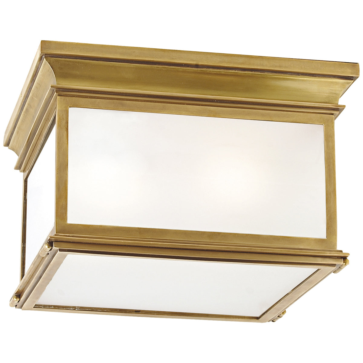 Visual Comfort Club Large Square 3-Light Flush Mount