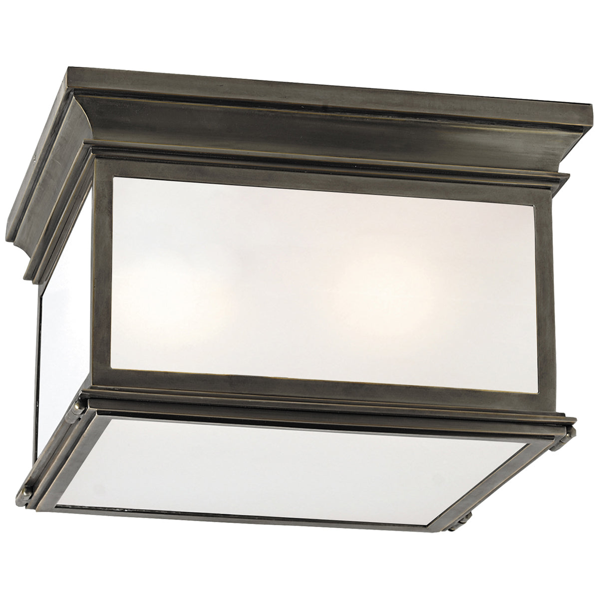 Visual Comfort Club Large Square 3-Light Flush Mount