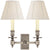 Visual Comfort French Double Library Sconce with Linen Shade