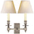 Visual Comfort French Double Library Sconce with Natural Paper Shade