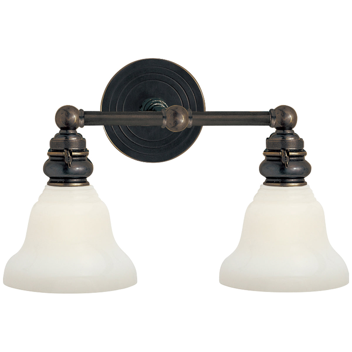 Visual Comfort Boston Functional Double Light with White Glass