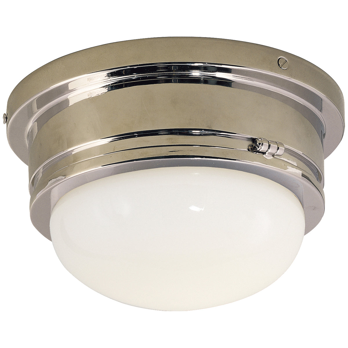 Visual Comfort Marine Medium Flush Mount with White Glass