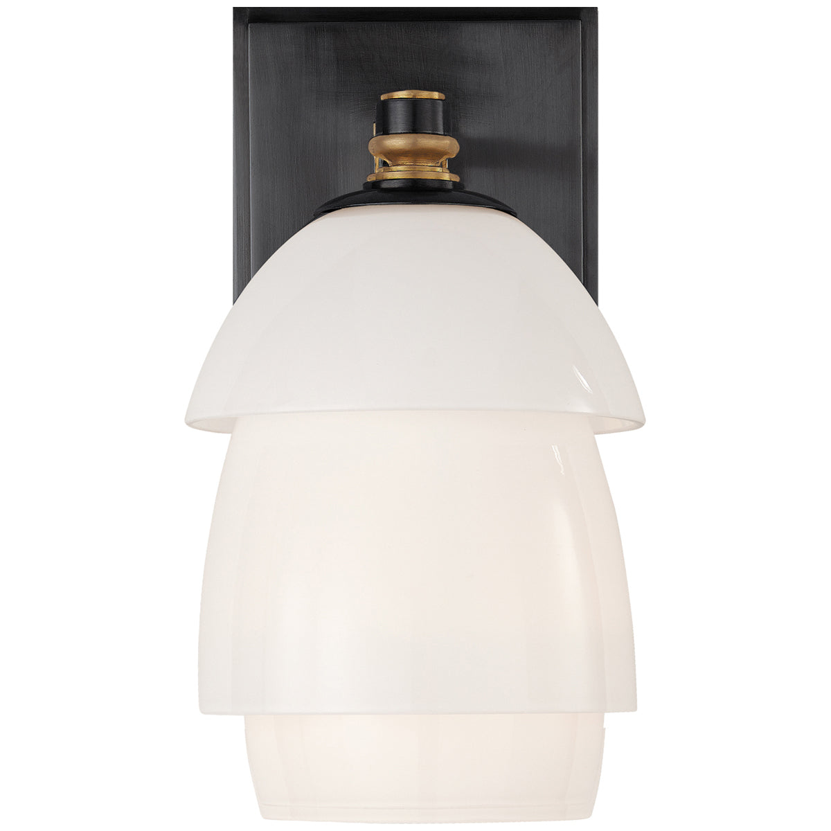 Visual Comfort Whitman Small Sconce with White Glass Shade