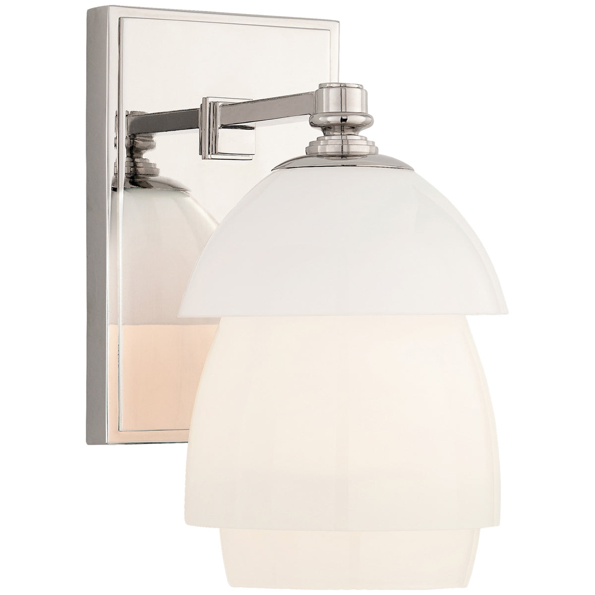 Visual Comfort Whitman Small Sconce with White Glass Shade