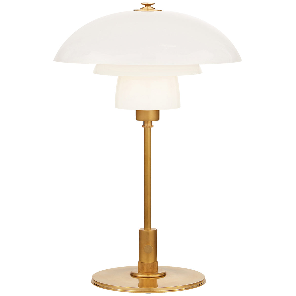 Visual Comfort Whitman Desk Lamp with White Glass Shade