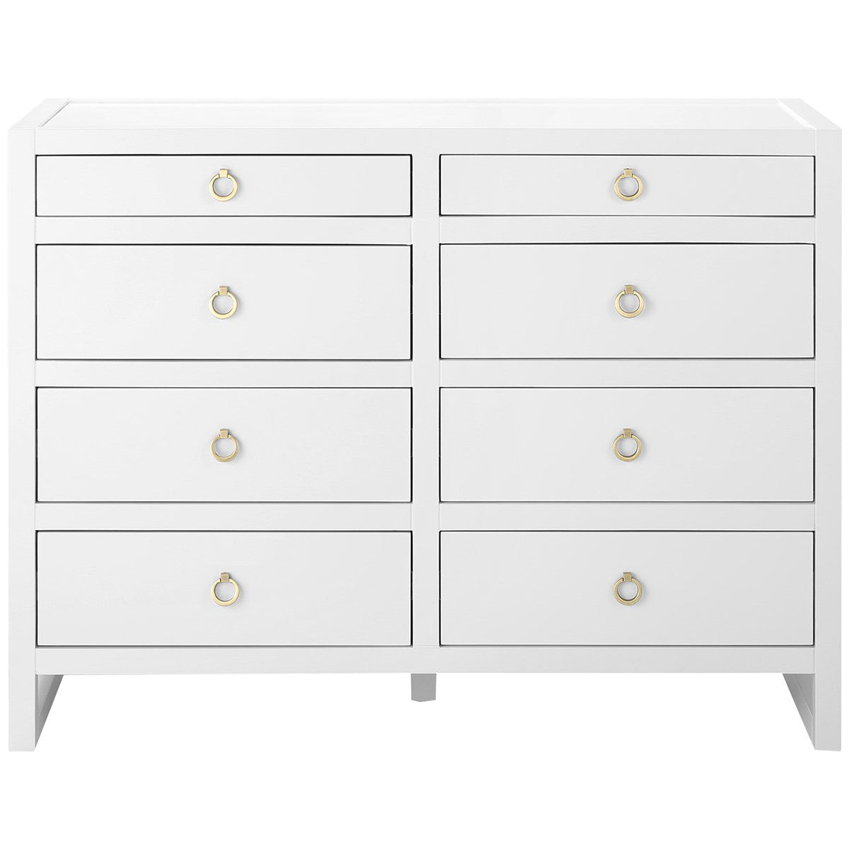 Villa &amp; House White Newton Large 8-Drawer Dresser