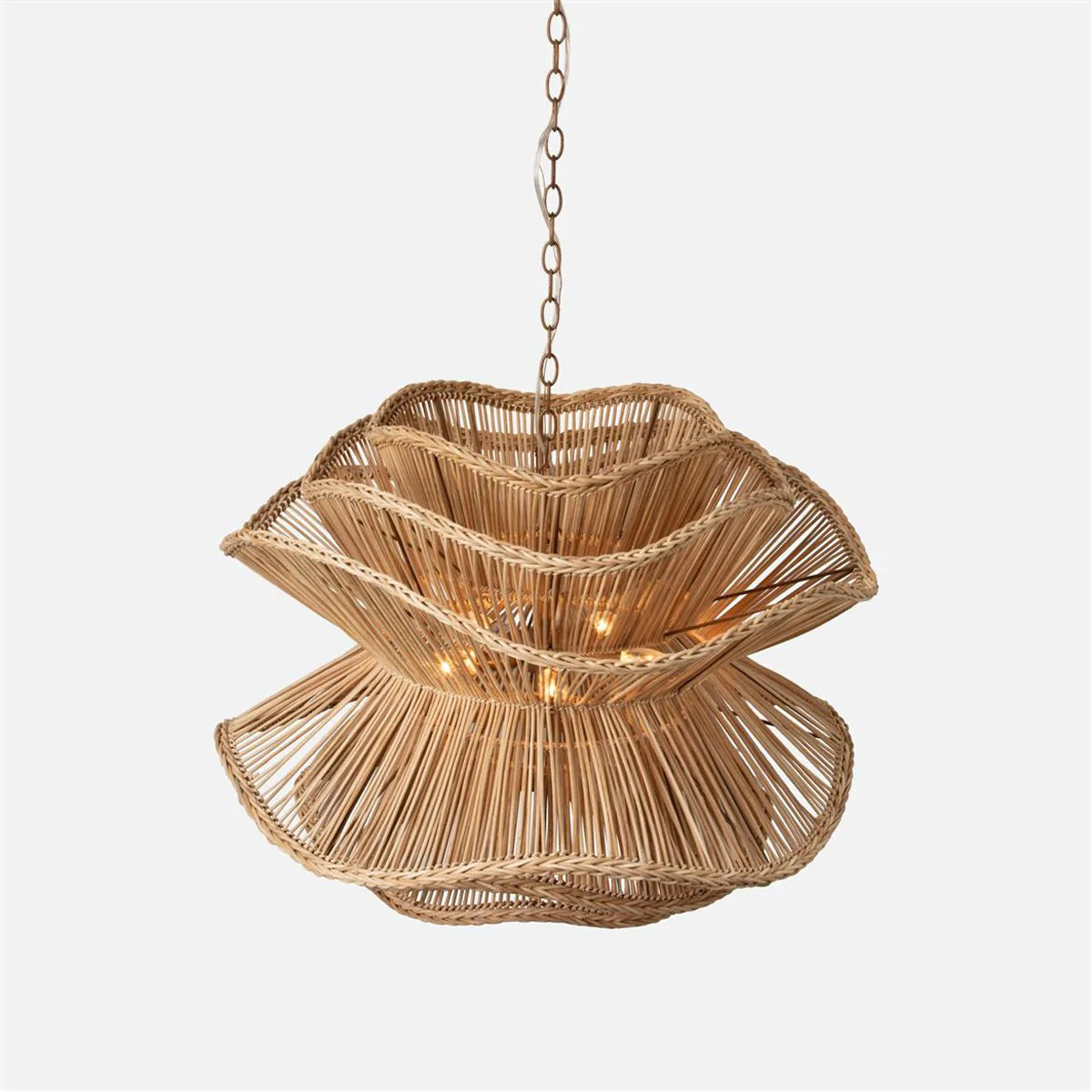 Made Goods Alondra Wavy Rattan 30-Inch Chandelier