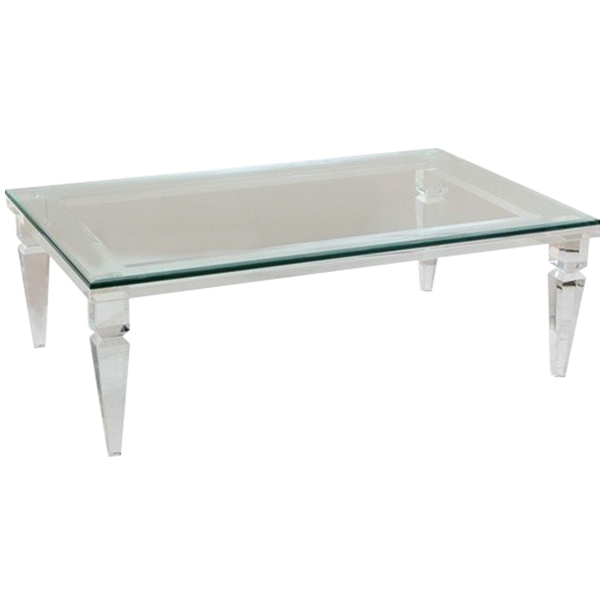 Interlude Home Savannah Rectangular Clear Cocktail Table