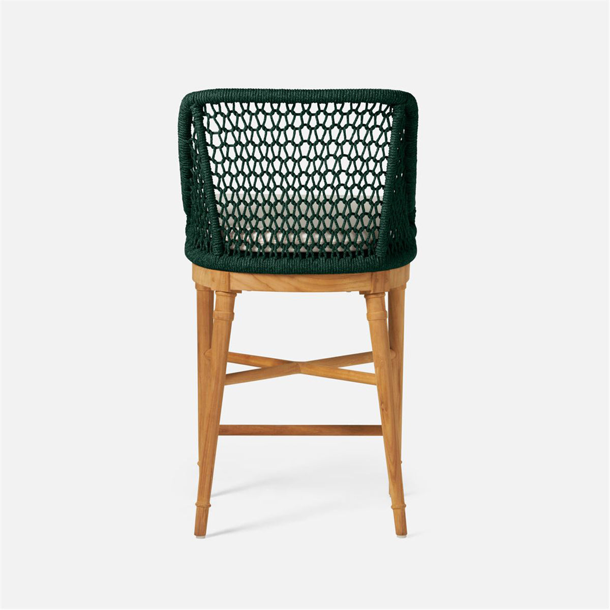 Made Goods Chadwick Woven Rope Outdoor Counter Stool in Alsek Fabric