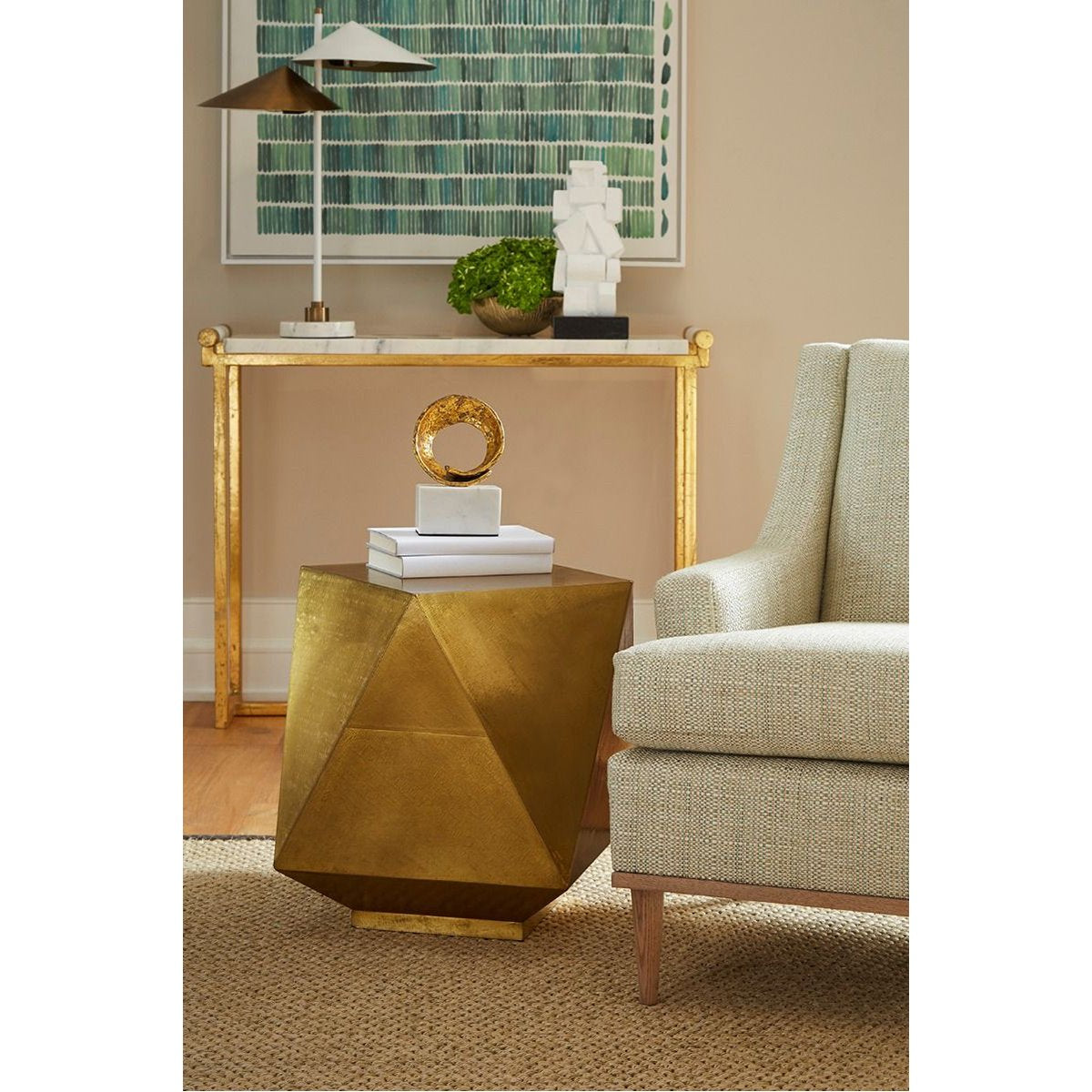 Villa &amp; House Hedron Side Table - Brass