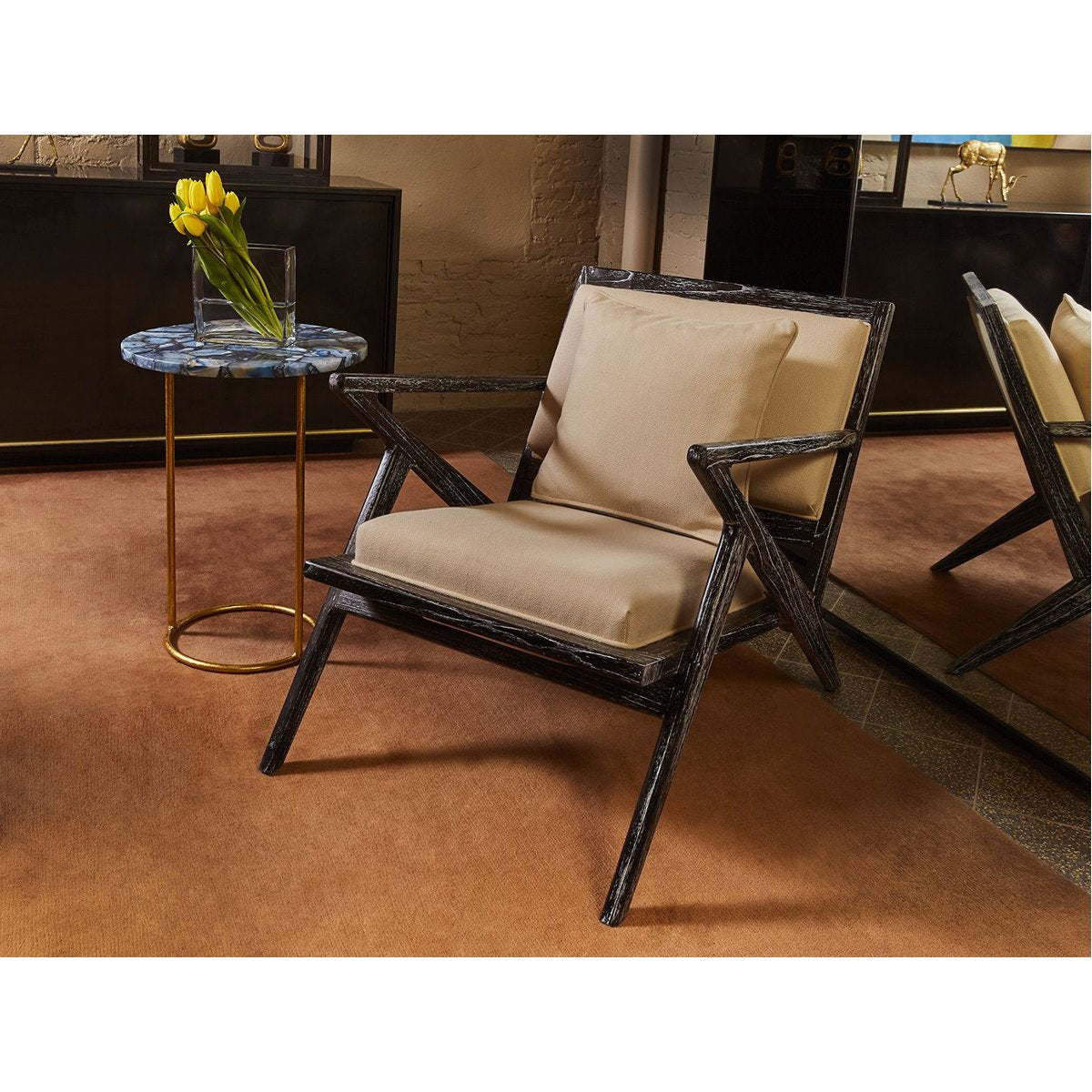 Villa &amp; House Jenay Side Table - Gold Leafed Stand