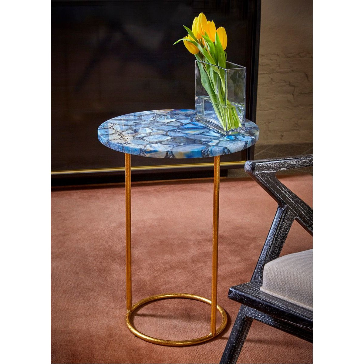 Villa &amp; House Jenay Side Table - Gold Leafed Stand