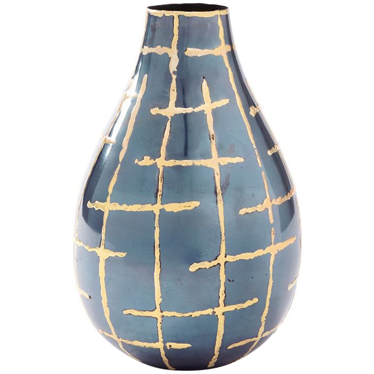 Villa &amp; House Loom Vase - Brass Accents