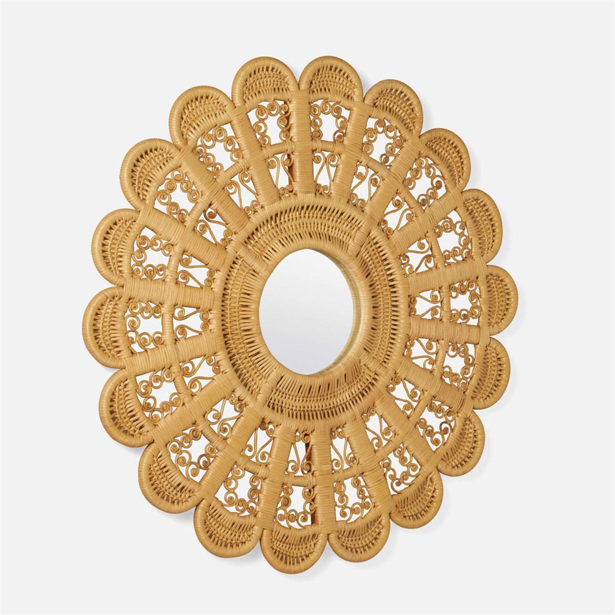 Made Goods Waverly Flower-Like Rattan Mirror