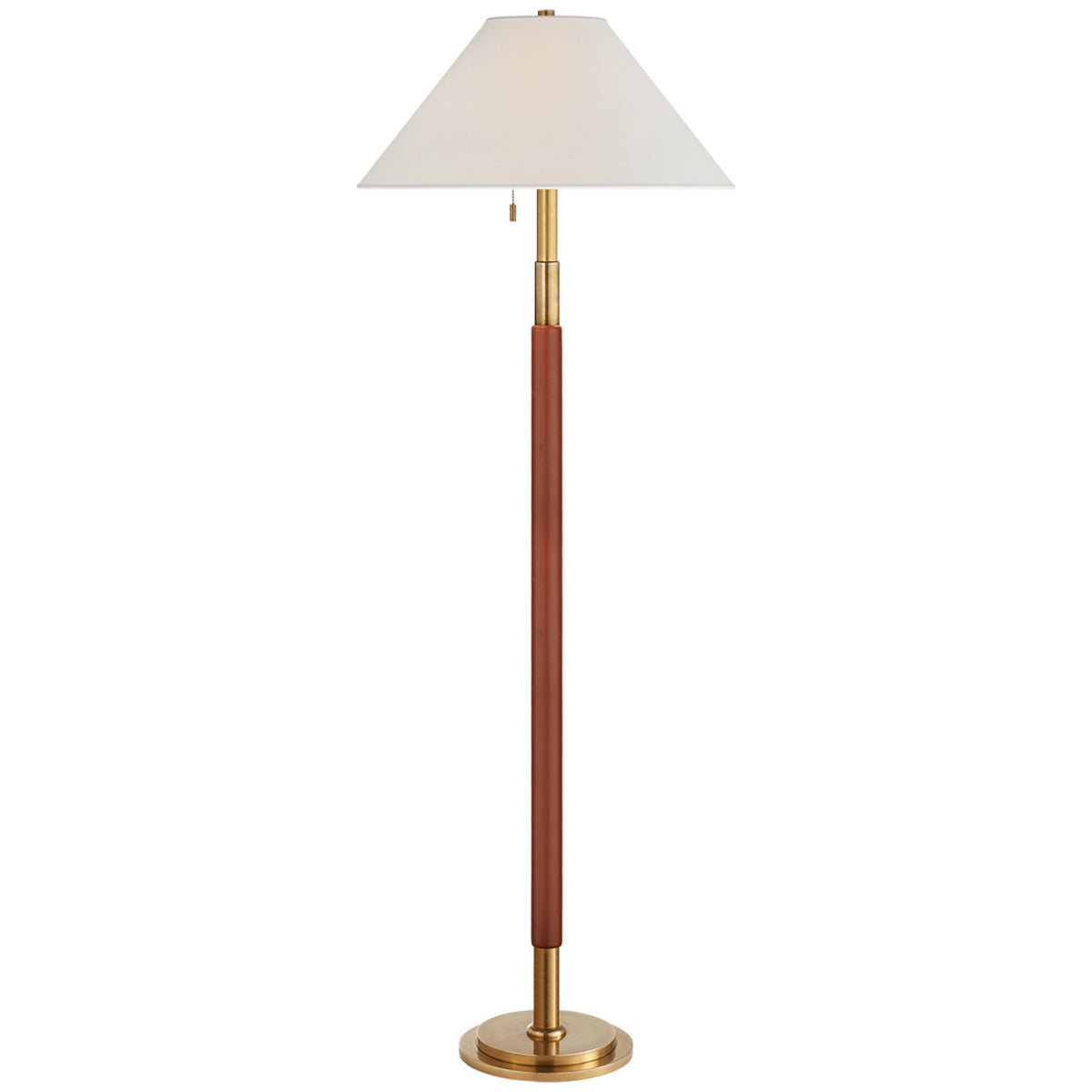 Visual Comfort Garner Floor Lamp in Saddle Leather