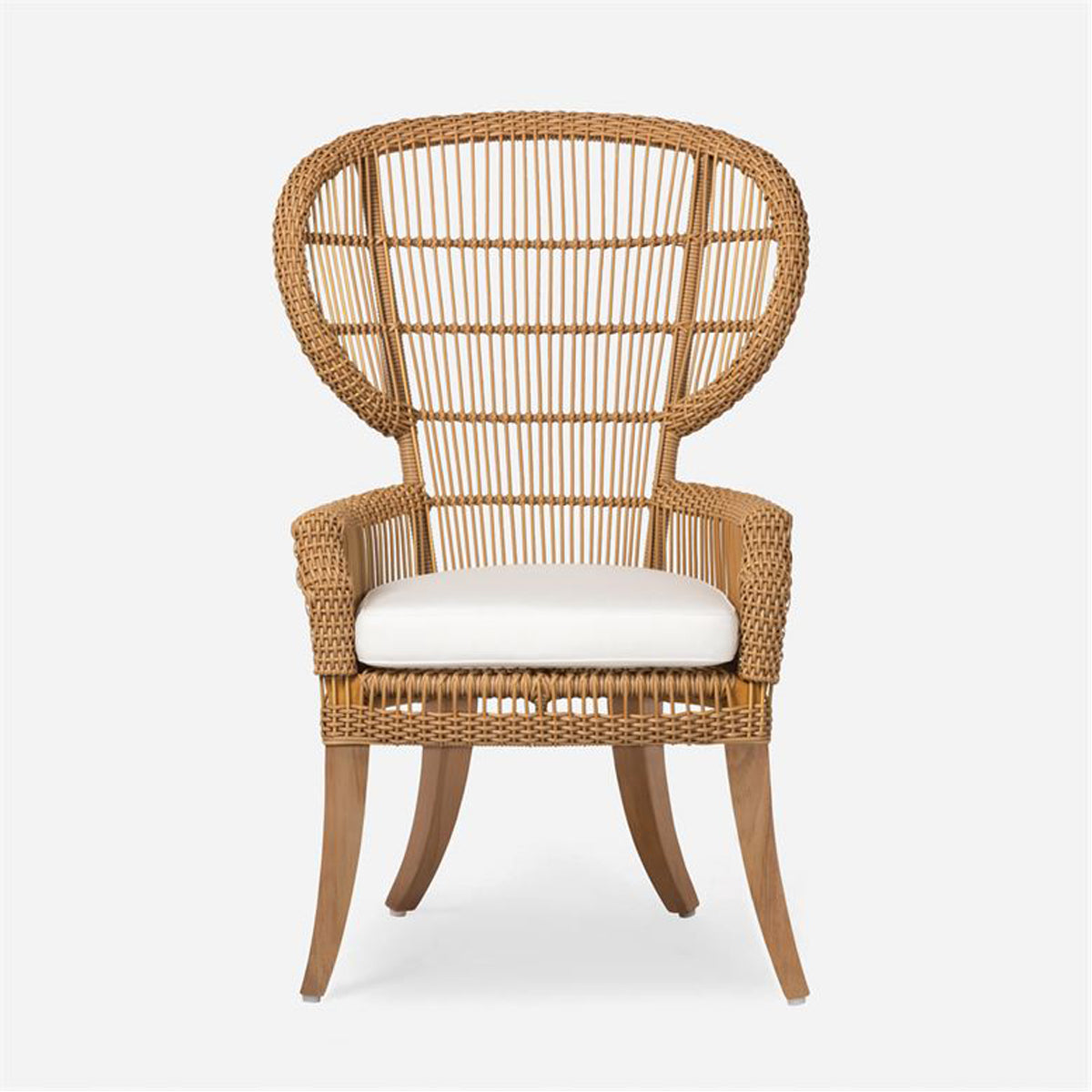 Made Goods Aurora Woven Wingback Outdoor Dining Chair in Havel Velvet