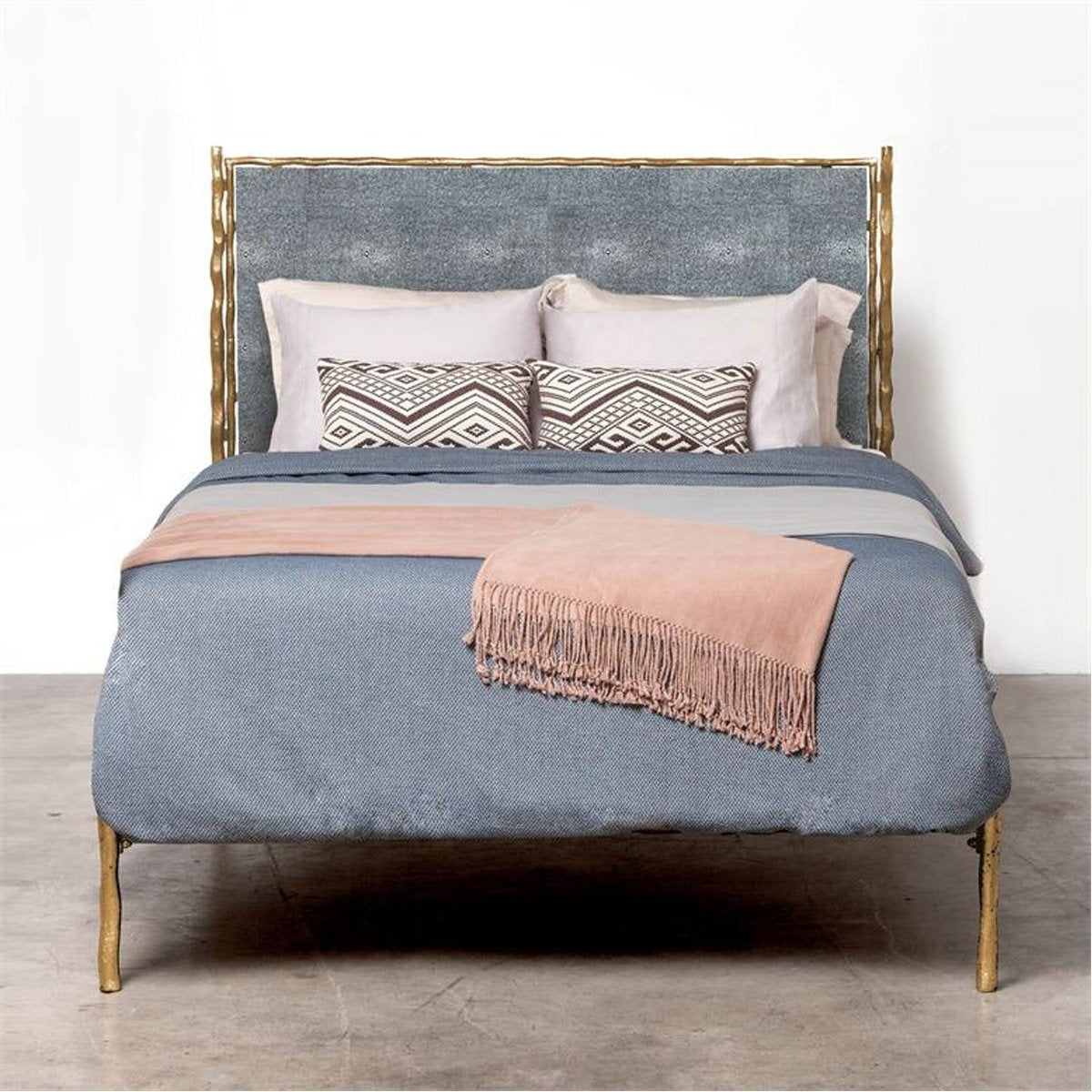 Made Goods Brennan Textured Bed in Faux Shagreen