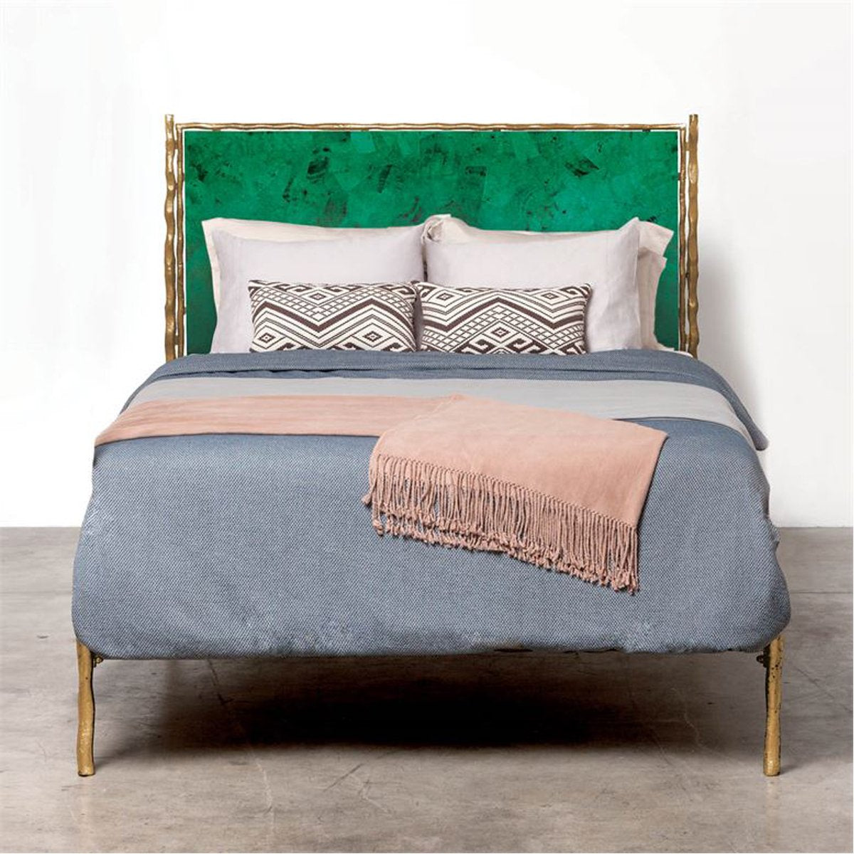 Made Goods Brennan Textured Bed in Emerald Shell