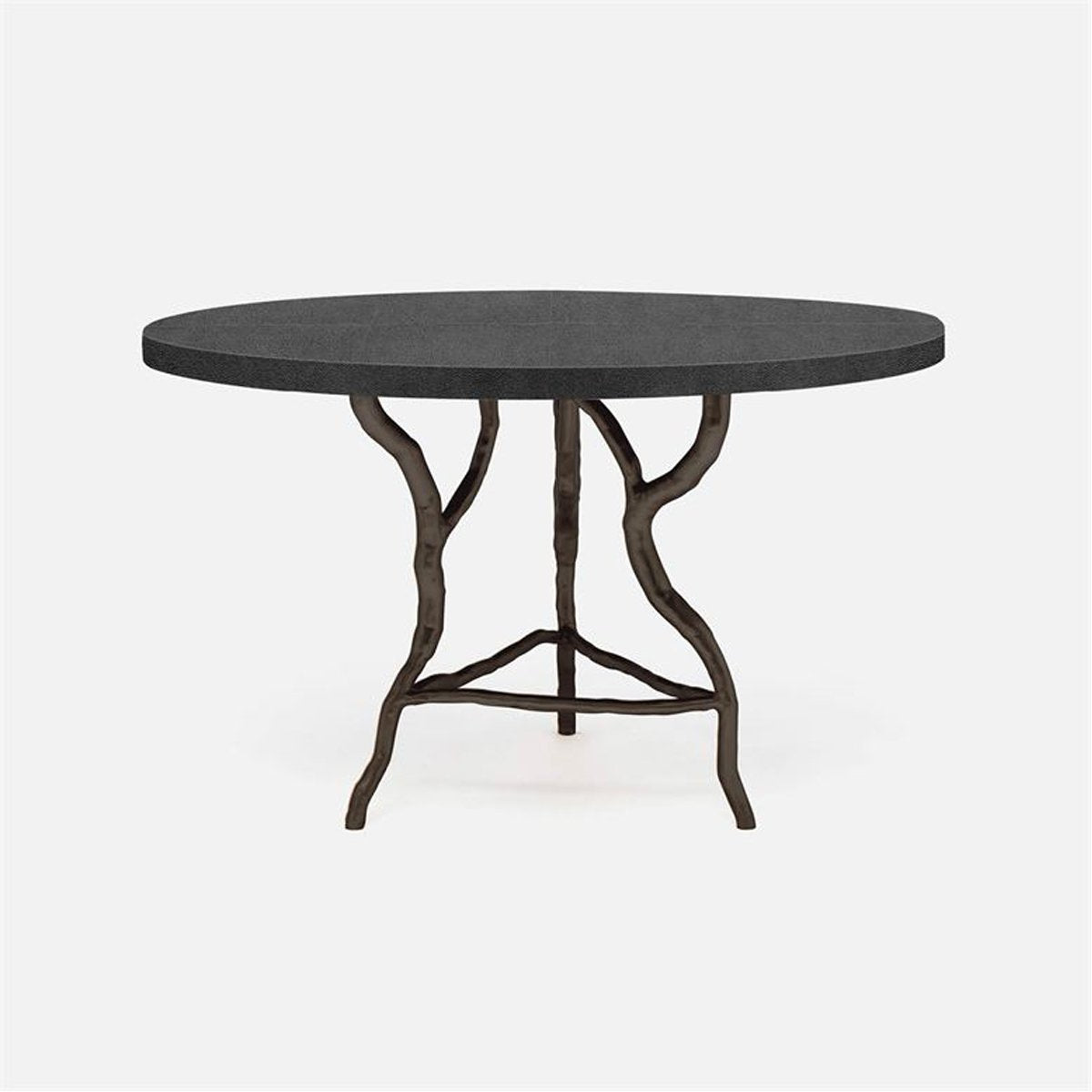 Made Goods Royce Abstract Branch Round Dining Table in Faux Shagreen Top