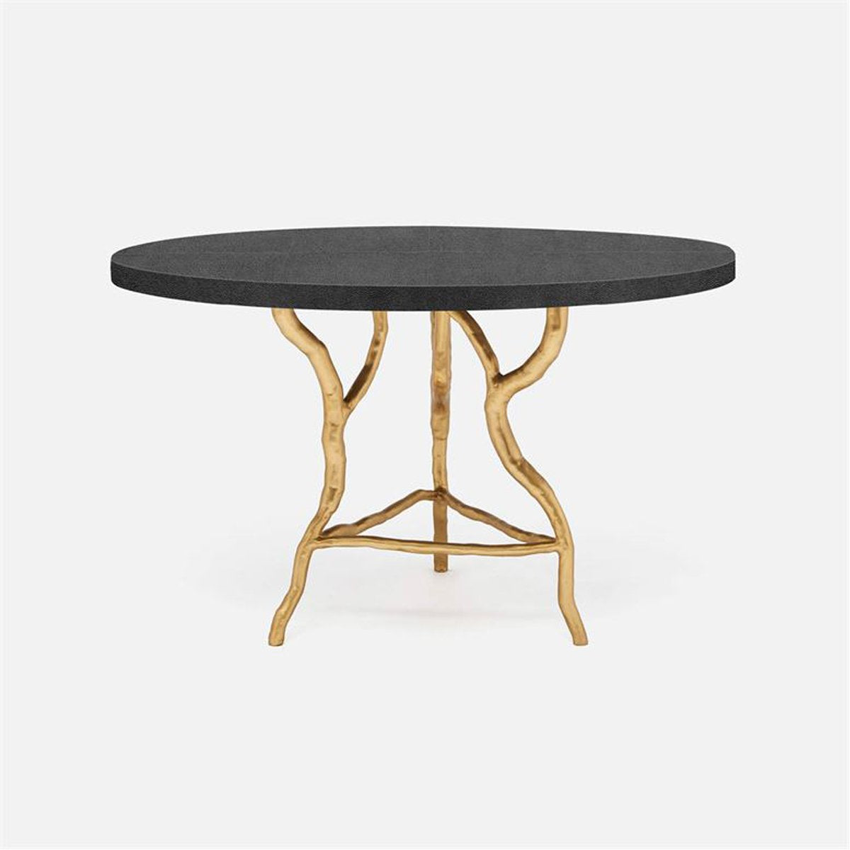 Made Goods Royce Abstract Branch Round Dining Table in Faux Shagreen Top