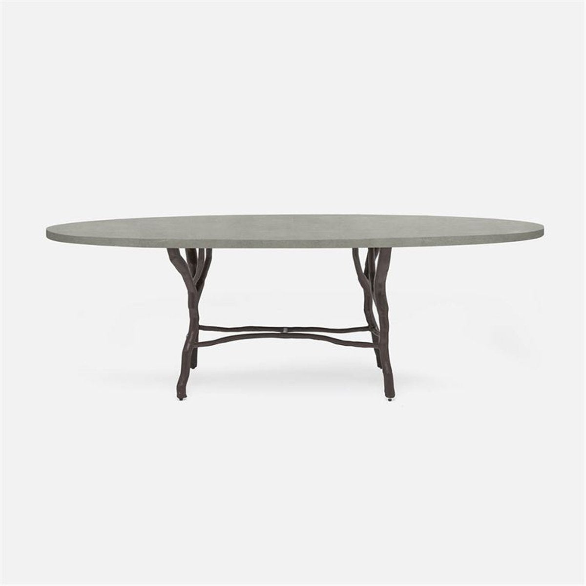 Made Goods Royce Abstract Branch Oval Dining Table in Faux Shagreen Top