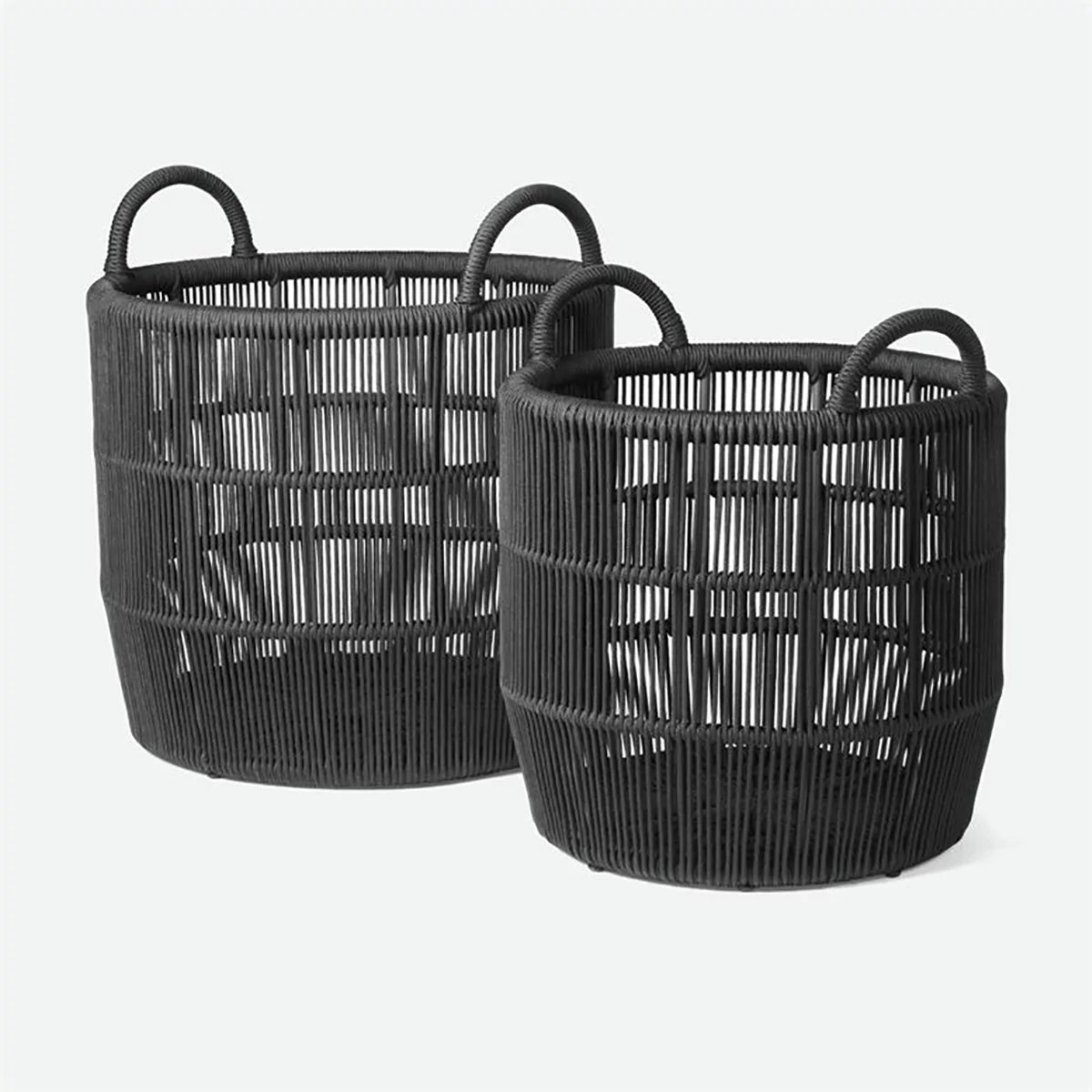 Made Goods Alcoy XL Round Performance Rope Outdoor Basket, 2-Piece Set