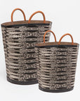 Made Goods Aubrie Pattern Fabric Leather Handles Basket, 2-Piece Set