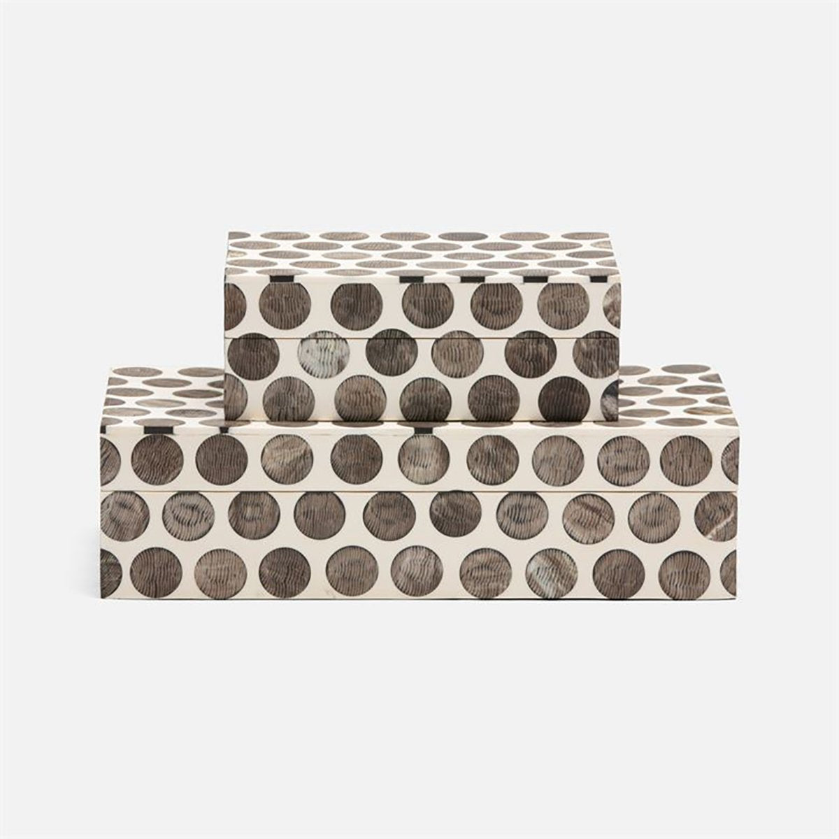 Made Goods Bentley Dotted Horn Bone Box, 2-Piece Set