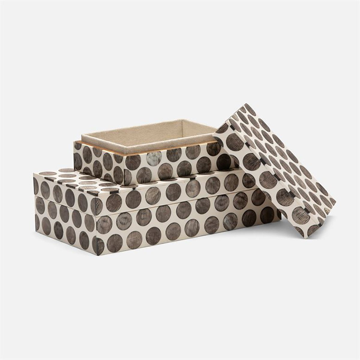 Made Goods Bentley Dotted Horn Bone Box, 2-Piece Set