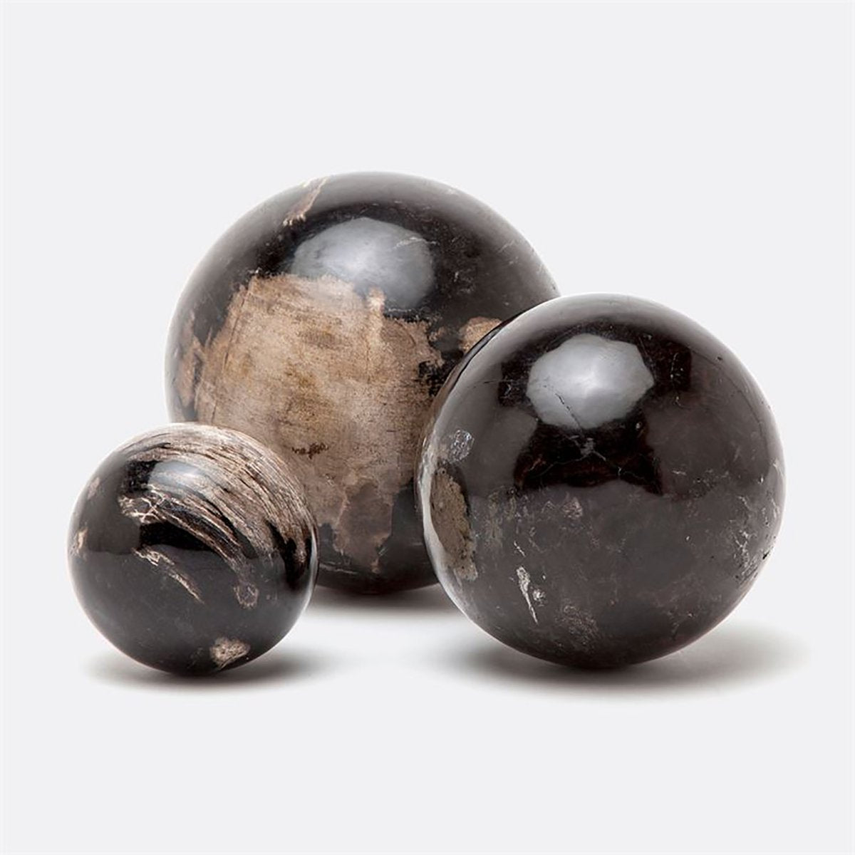 Made Goods Bram Petrified Wood Balls, 3-Piece Set