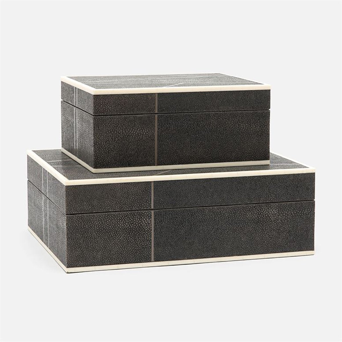 Made Goods Breck Patterned Realistic Faux Shagreen Box, 2-Piece Set