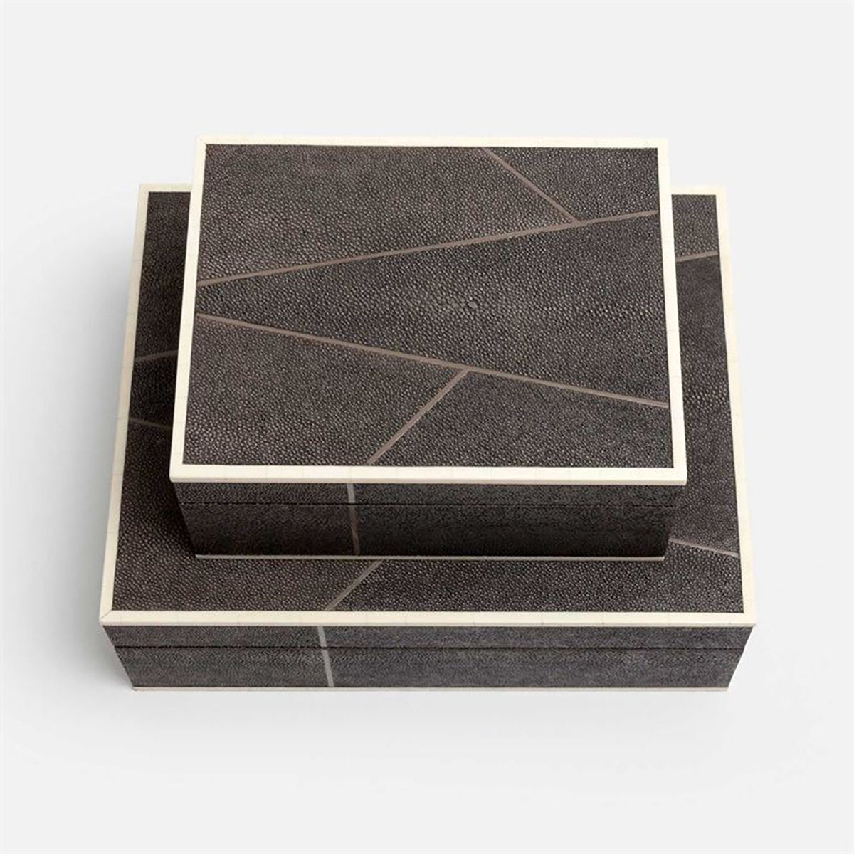 Made Goods Breck Patterned Realistic Faux Shagreen Box, 2-Piece Set