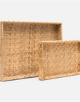 Made Goods Cadie Flat Rattan Tray, 2-Piece Set