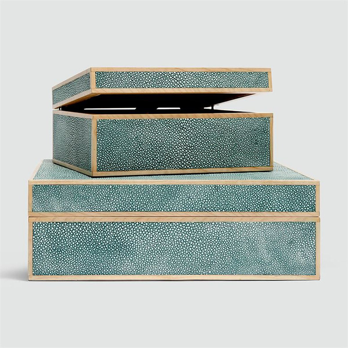 Made Goods Cooper Realistic Faux Shagreen Box, 2-Piece Set