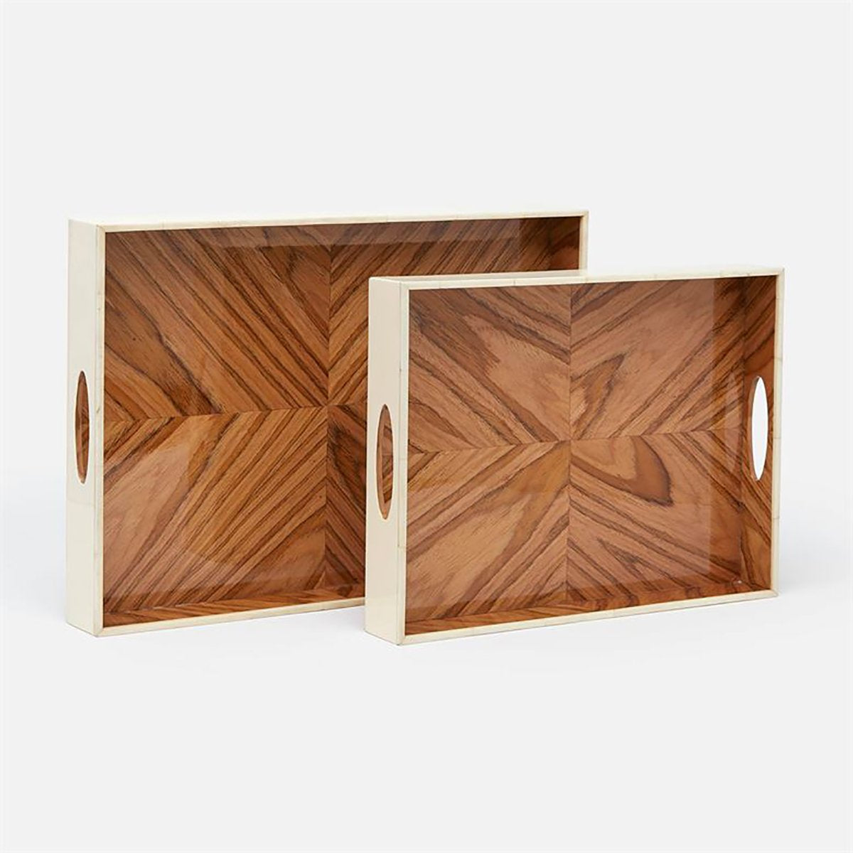 Made Goods Dixon Formal Wood Tray, 2-Piece Set