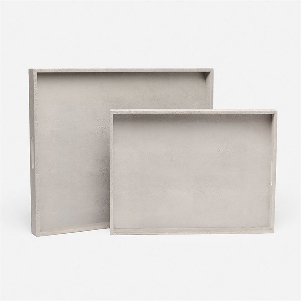 Made Goods Emery XL Rectangular Vintage Faux Shagreen Tray, 2-Piece Set