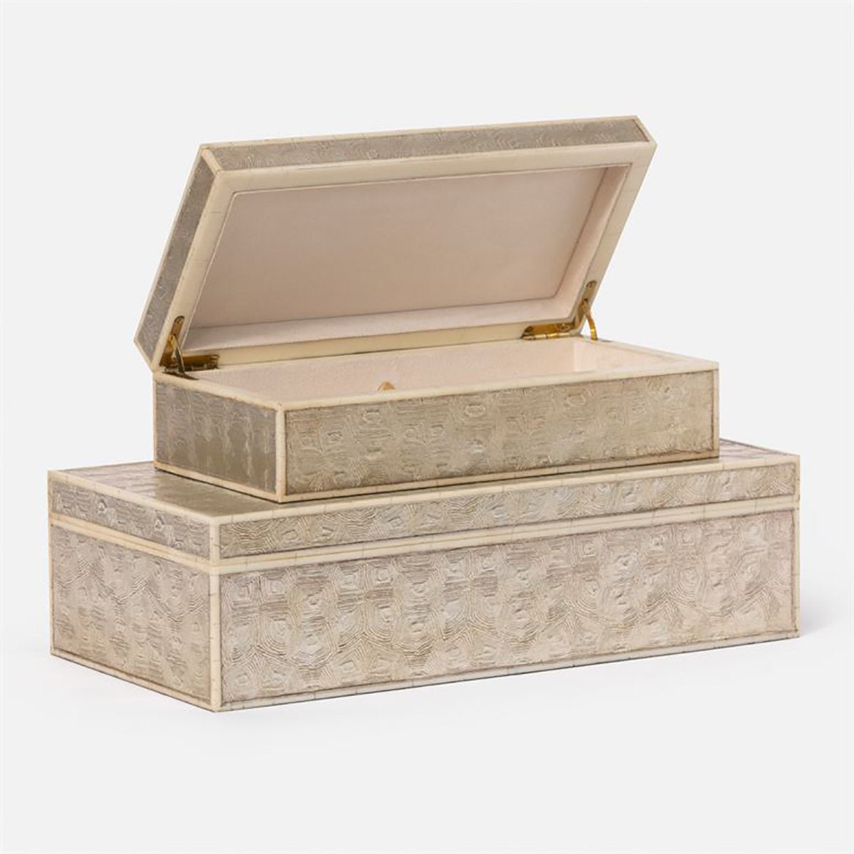 Made Goods Gaston Faux Turtle Box, 2-Piece Set