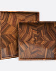 Made Goods Jada XL Square Parquet Tray, 2-Piece Set