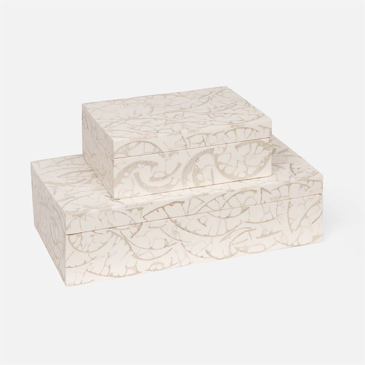 Made Goods Luca Bone Resin Box, 2-Piece Set