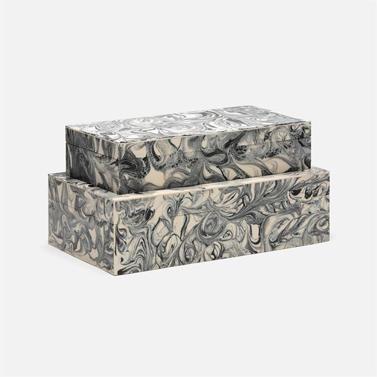 Made Goods Maverick Swirled Resin Box, 2-Piece Set