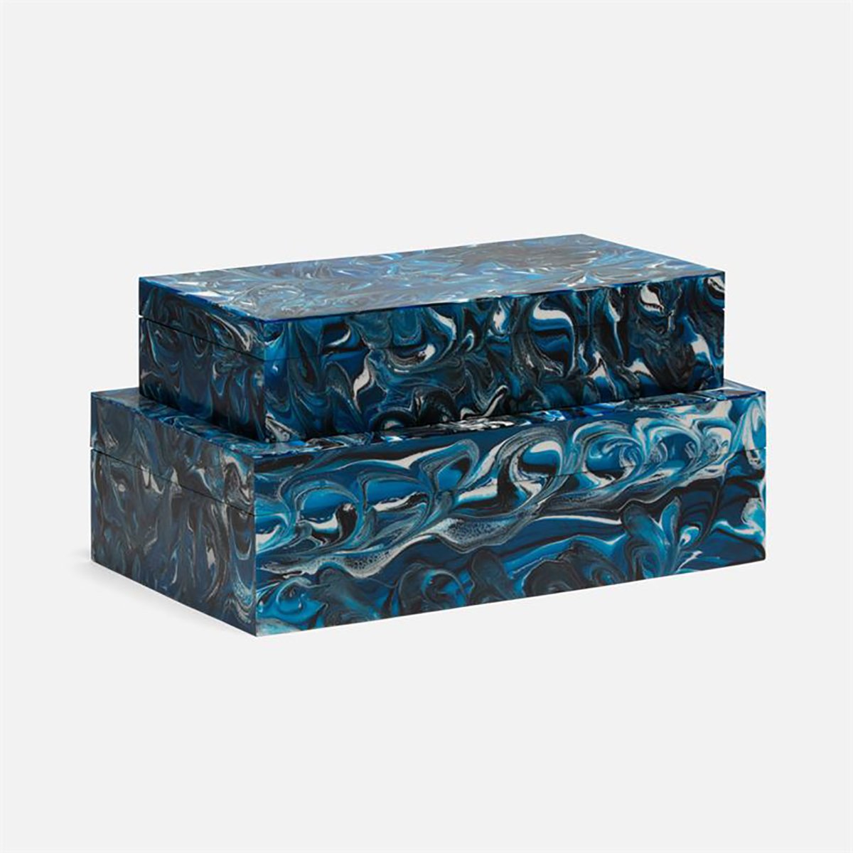 Made Goods Maverick Swirled Resin Box, 2-Piece Set